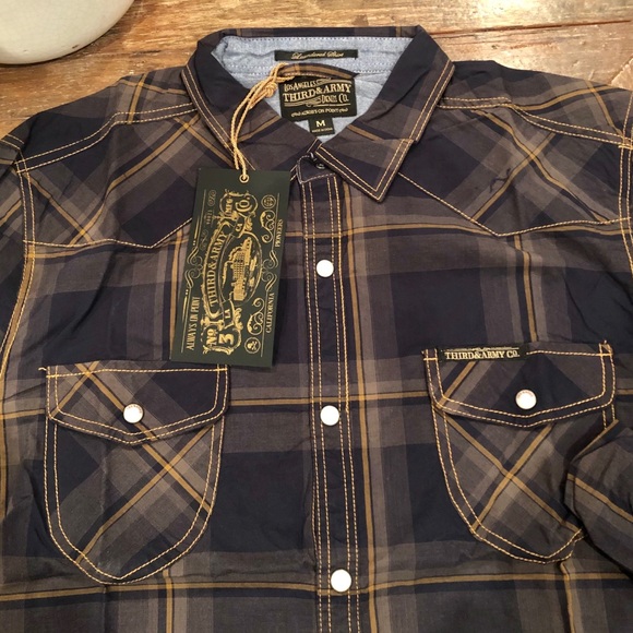 Third & Army Plaid Button Down - Picture 3 of 3